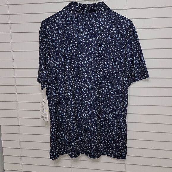 New Jack Nicklaus Eco Choice Mens Navy Vacation Print Polo Golf Shirt SMALL XXL - Picture 7 of 9